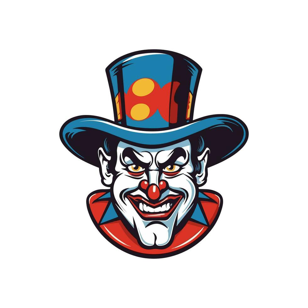 ausdrucksvoll Clown Kopf Logo Design Illustration, Erfassen das wunderlich Charme und spielerisch Geist im ein einzigartig und fesselnd Weg vektor