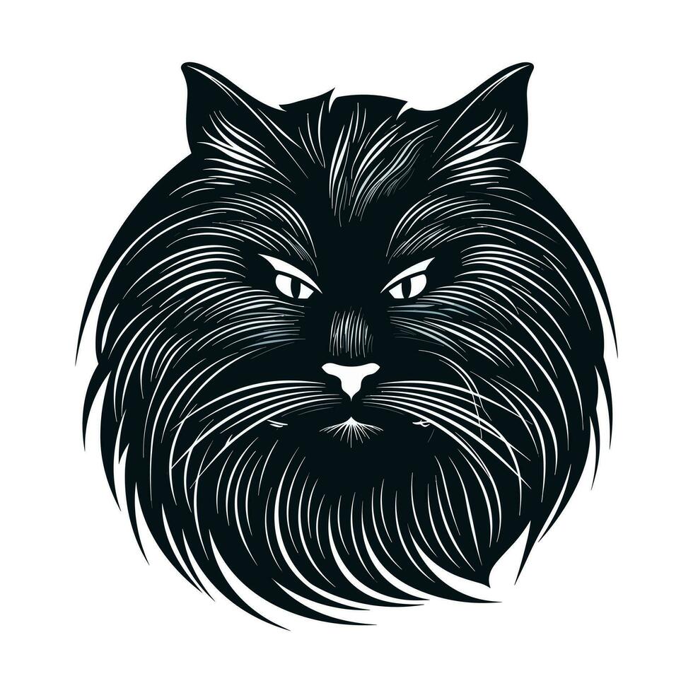 katt huvud logotyp design illustration vektor