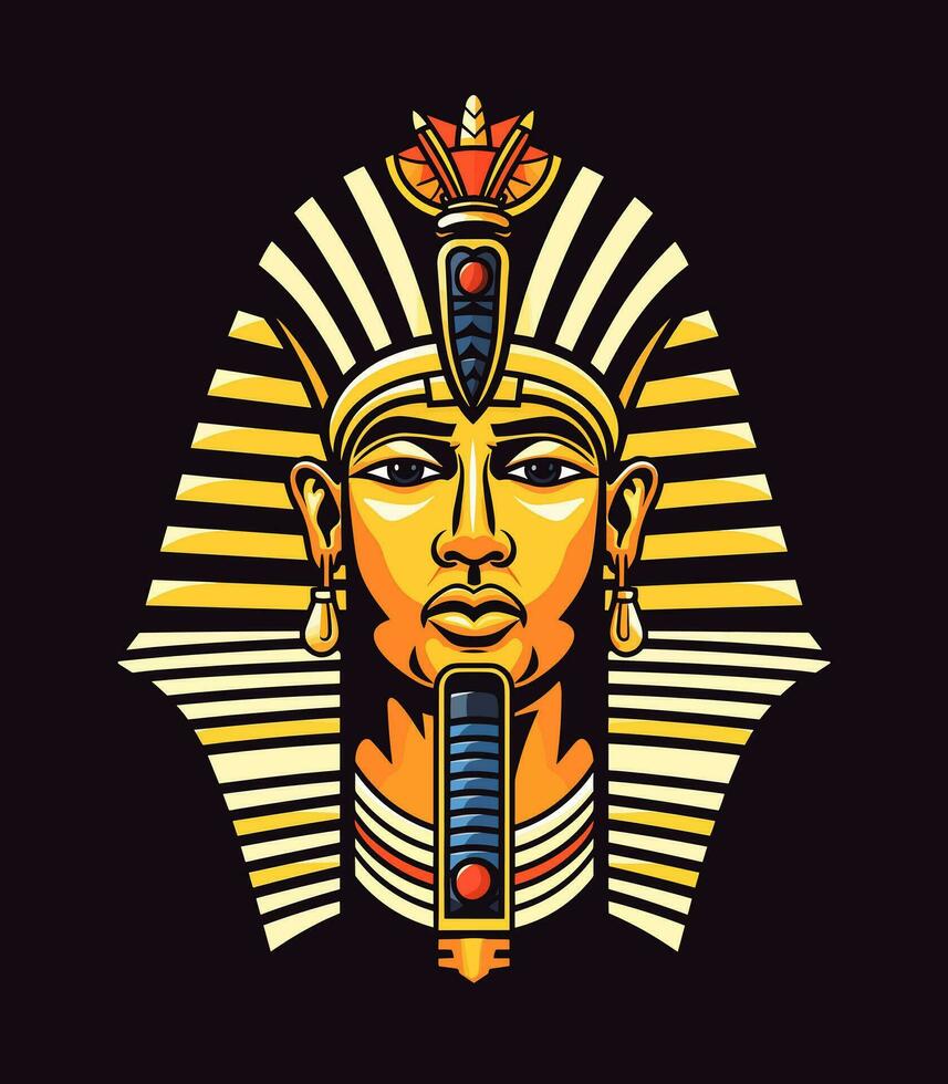 egyptisk gyllene farao vektor klämma konst illustration