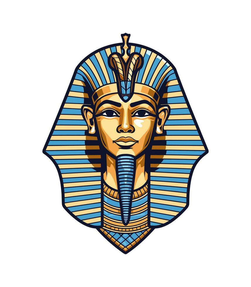 en majestätisk egyptisk gyllene farao vektor klämma konst illustration, förkroppsligande kraft och kungligheter, perfekt för gammal egypten inspirerad mönster och historisk projekt