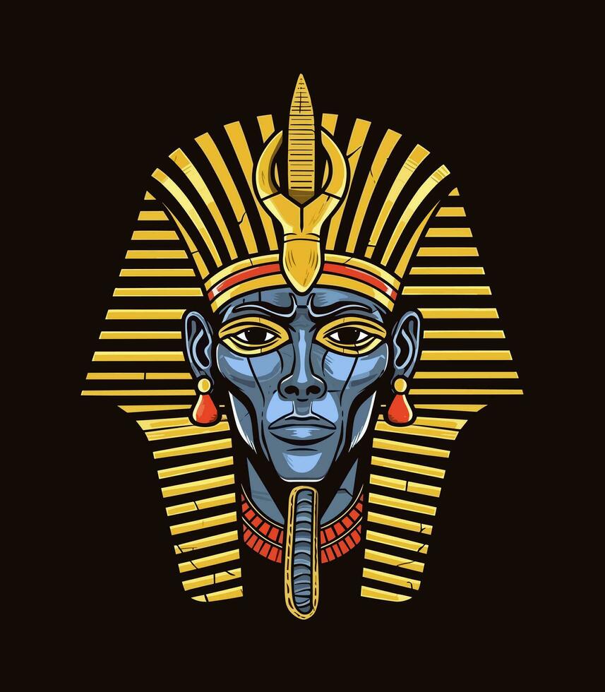 ein majestätisch ägyptisch golden Pharao Vektor Clip Kunst Illustration, verkörpern Leistung und Königtum, perfekt zum uralt Ägypten inspiriert Designs und historisch Projekte