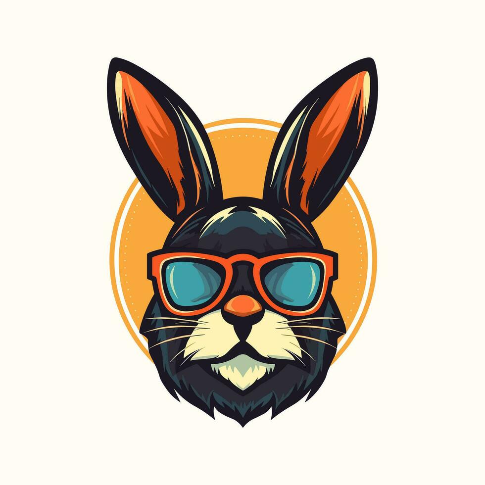 ein cool und stilvoll Hase tragen Sonnenbrille Vektor Clip Kunst Illustration, ausströmend ein Sinn von Vertrauen und trendig, perfekt zum Mode nach vorne Designs und Hüfte branding