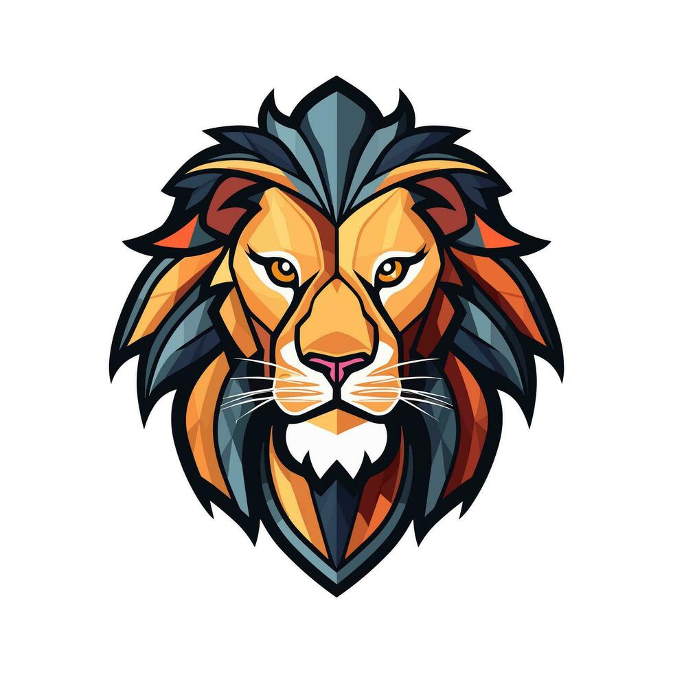 kraftfull lejon maskot logotyp vektor klämma konst illustration, representerar styrka och dominans, perfekt för sporter lag och djärv branding