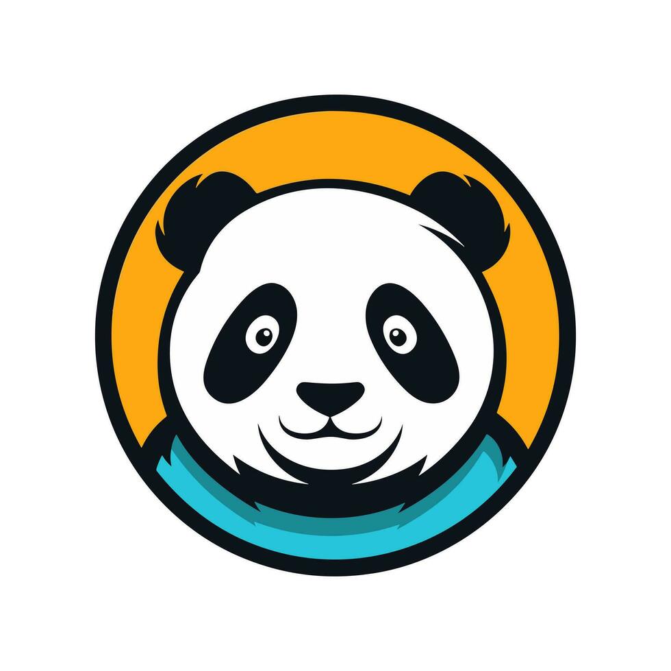 Panda Maskottchen Logo Vektor Clip Kunst Illustration