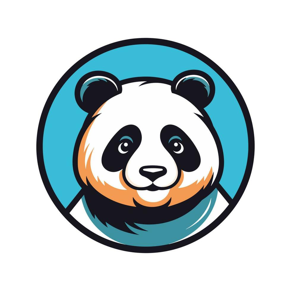 Panda Maskottchen Logo Vektor Clip Kunst Illustration