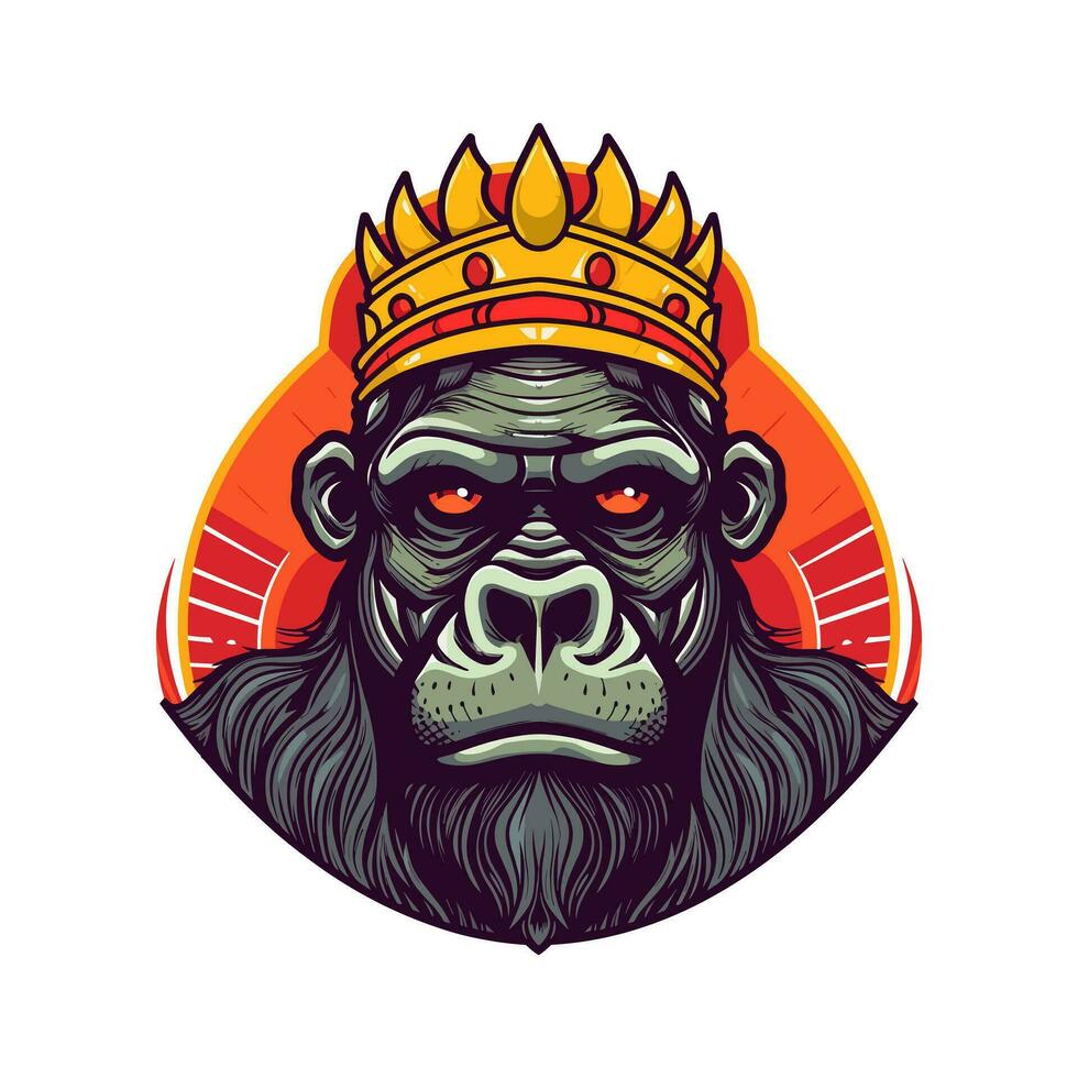 Gorilla waren ein Krone Vektor Clip Kunst Illustration