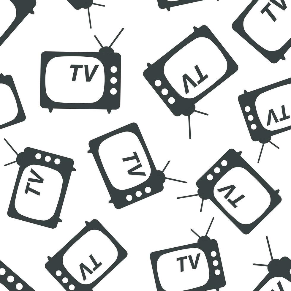 TV ikon sömlös mönster bakgrund. företag platt vektor illustration. tv tecken symbol mönster.