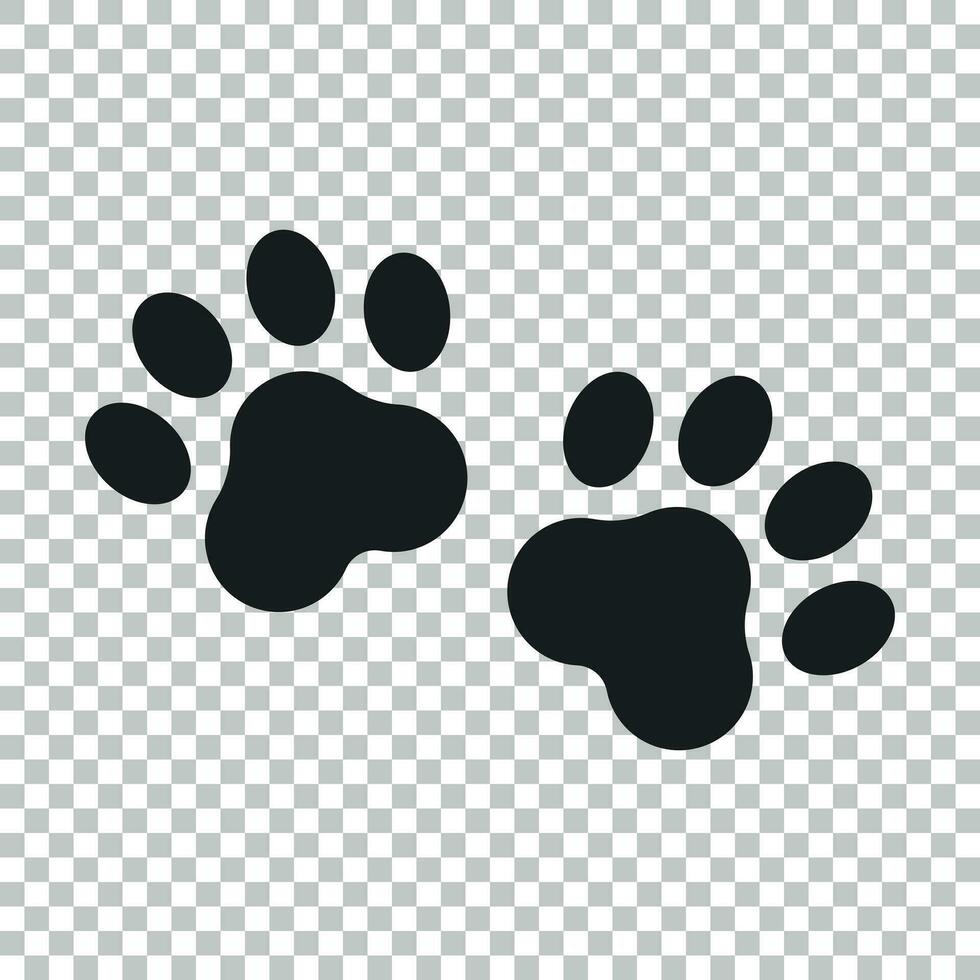 Tass skriva ut vektor ikon. hund eller katt tassavtryck illustration. djur- silhuett.