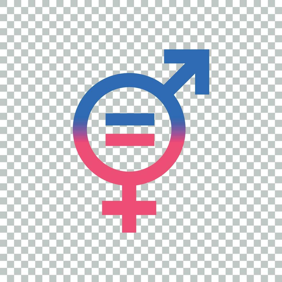 Geschlecht gleich Zeichen Vektor Symbol. Männer und Frauen gleich Konzept Symbol.