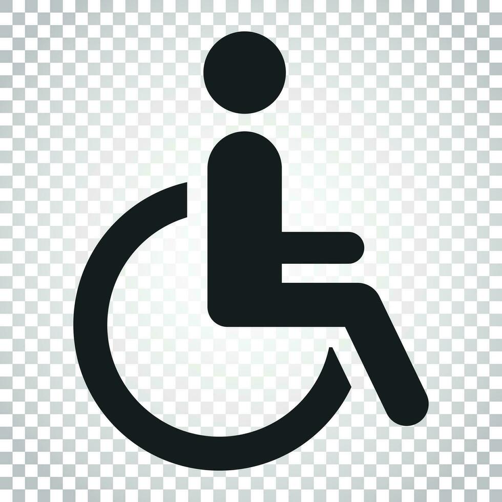 man i rullstol vektor ikon. handikappade ogiltig människor tecken illustration. företag begrepp enkel platt piktogram på isolerat bakgrund.