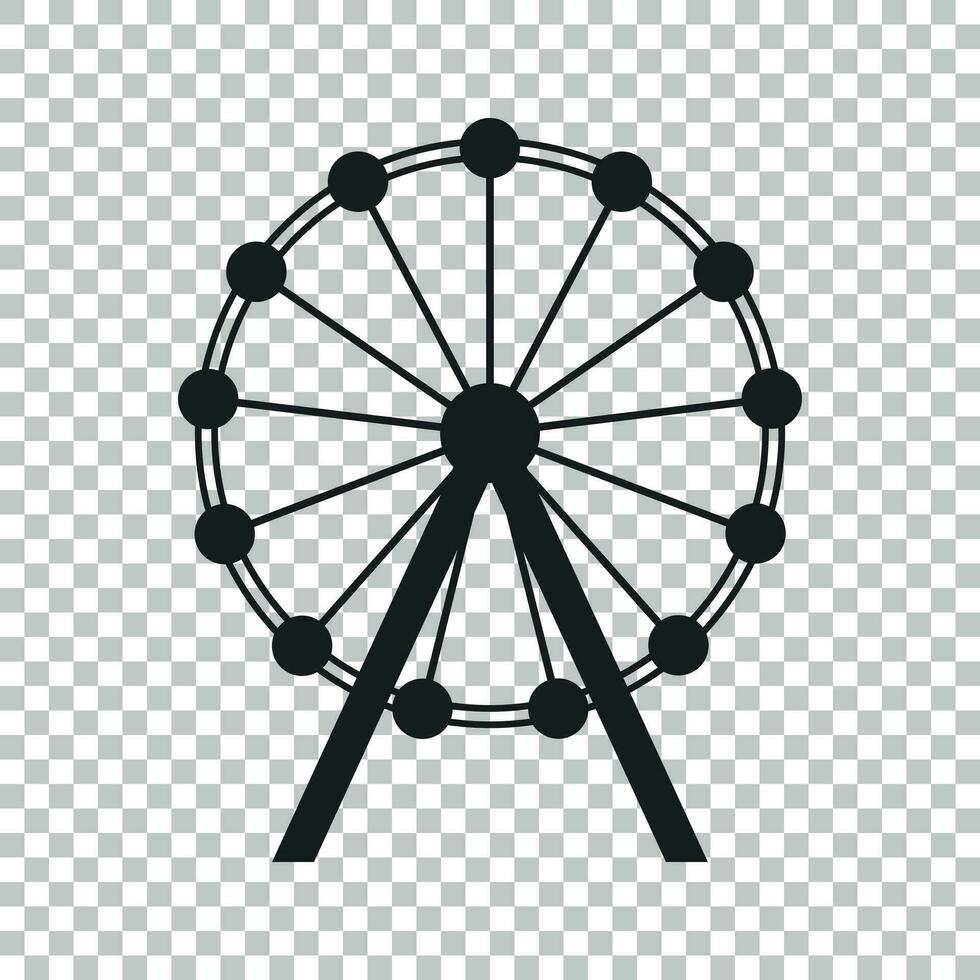 ferris hjul vektor ikon. karusell i parkera ikon. nöje rida illustration.