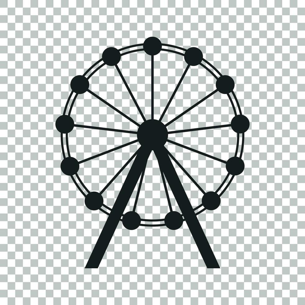 Ferris Rad Vektor Symbol. Karussell im Park Symbol. Amüsement Reiten Illustration.