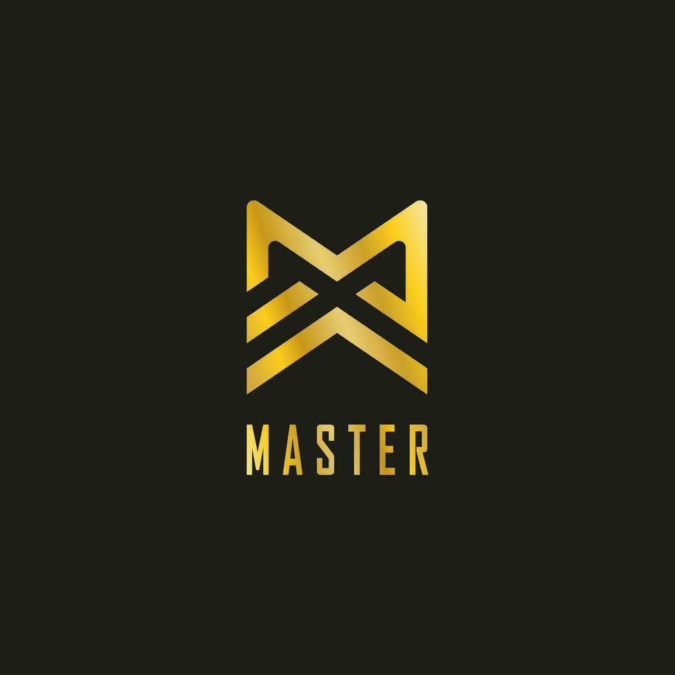 m guld bemästra brev vektor logotyp element symbol form design ikon abstrakt uppsättning mall