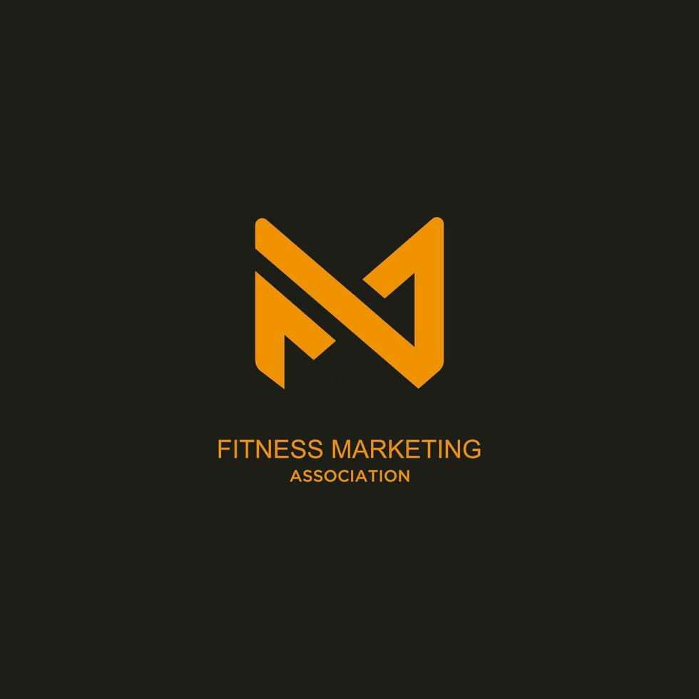 Brief f m Bodybuilding Fitness Fitnessstudio Logo Design Vektor