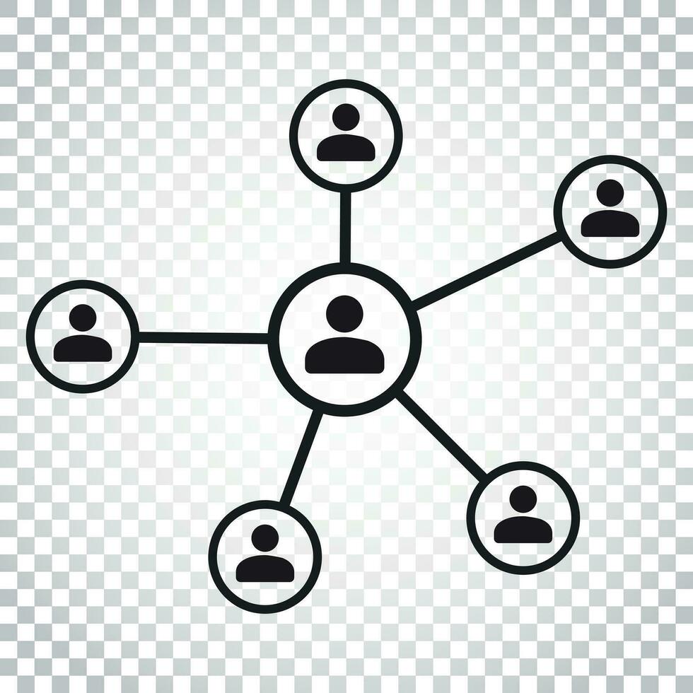 nätverk vektor ikon. människor förbindelse vektor illustration. enkel företag begrepp piktogram.