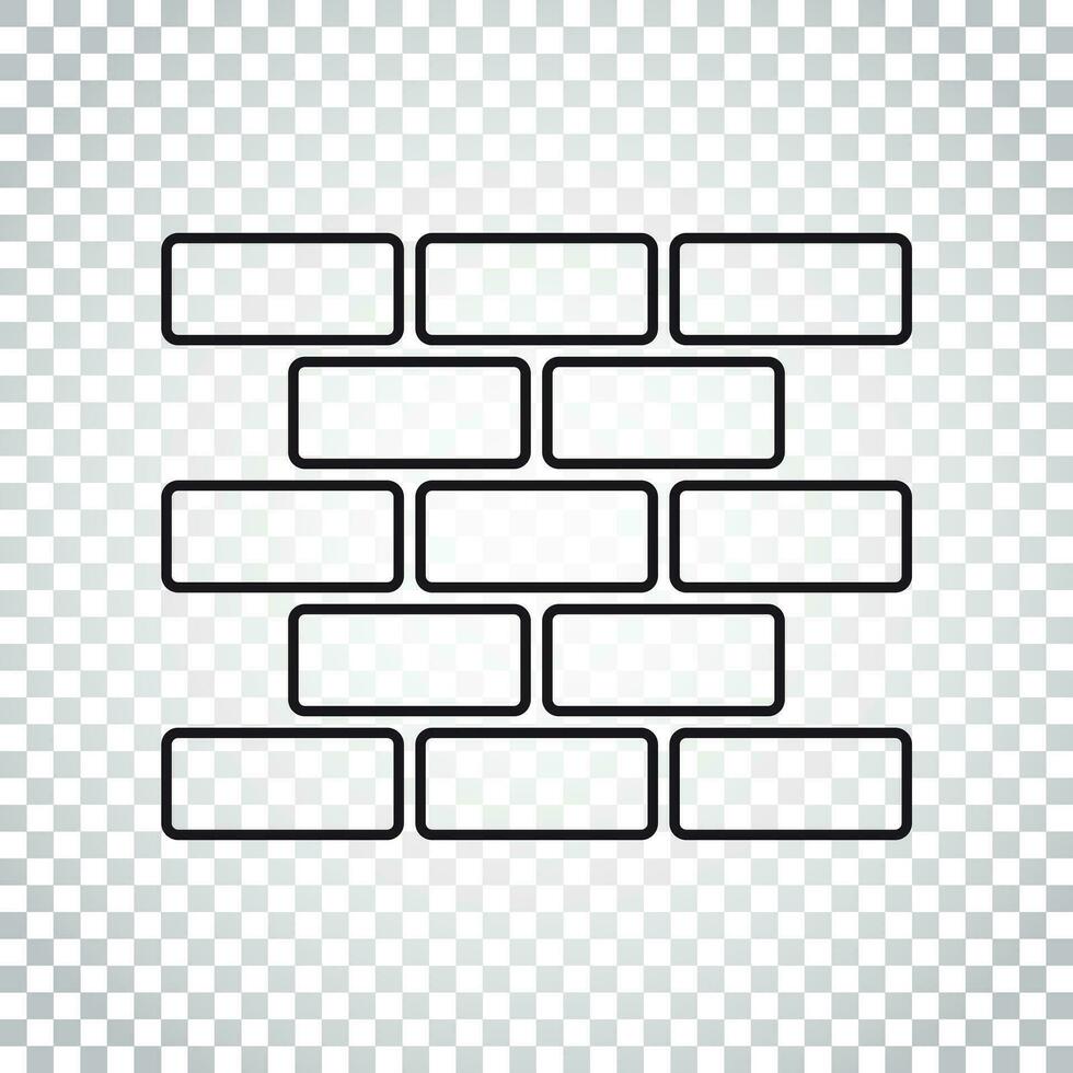 linje stil vägg tegel ikon i platt stil på isolerat bakgrund. vägg symbol illustration. enkel företag begrepp piktogram. vektor