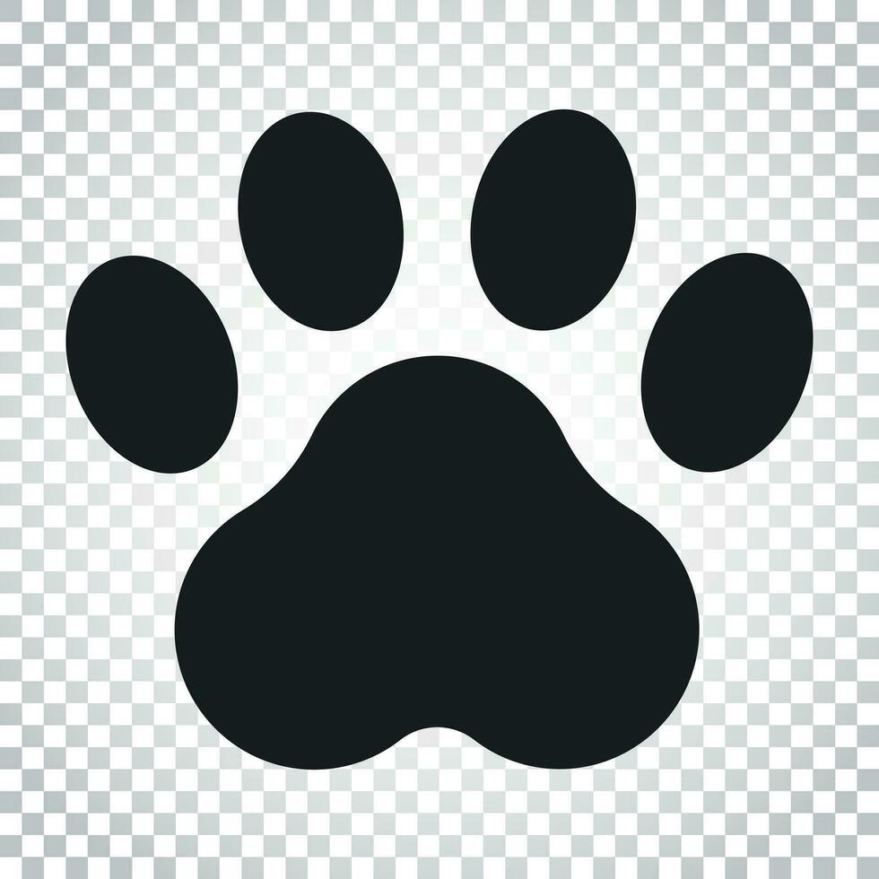 Pfote drucken Vektor Symbol. Hund oder Katze Pfotenabdruck Illustration. Tier Silhouette. einfach Geschäft Konzept Piktogramm auf isoliert Hintergrund.