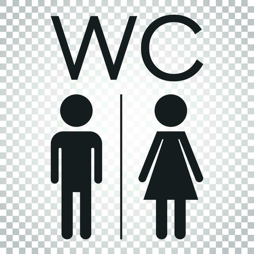 Toilette, Toilette eben Vektor Symbol . Männer und Frauen Zeichen zum Toilette auf isoliert Hintergrund. einfach Geschäft Konzept Piktogramm.