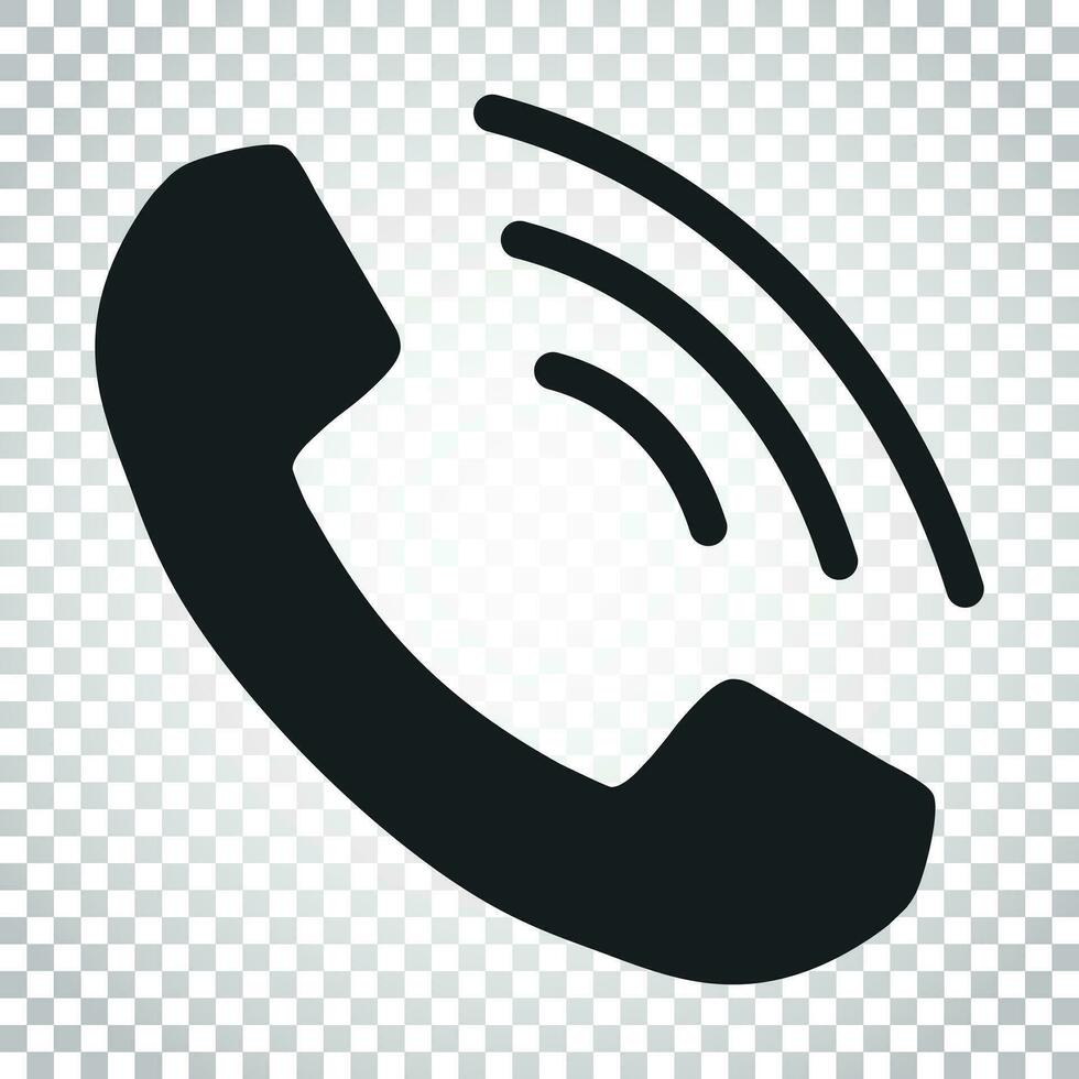 Telefon Symbol Vektor, Kontakt, Unterstützung Bedienung Zeichen auf isoliert Hintergrund. Telefon, Kommunikation Symbol im eben Stil. einfach Geschäft Konzept Piktogramm. vektor