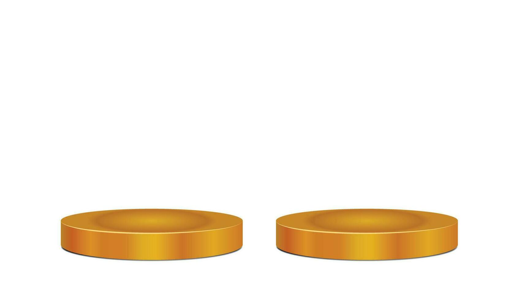 zwei golden Podium - - 3d Vektor Gold Bühne Hintergrund Luxus vergeben Plattform und Sieg Sockel auf Weiß