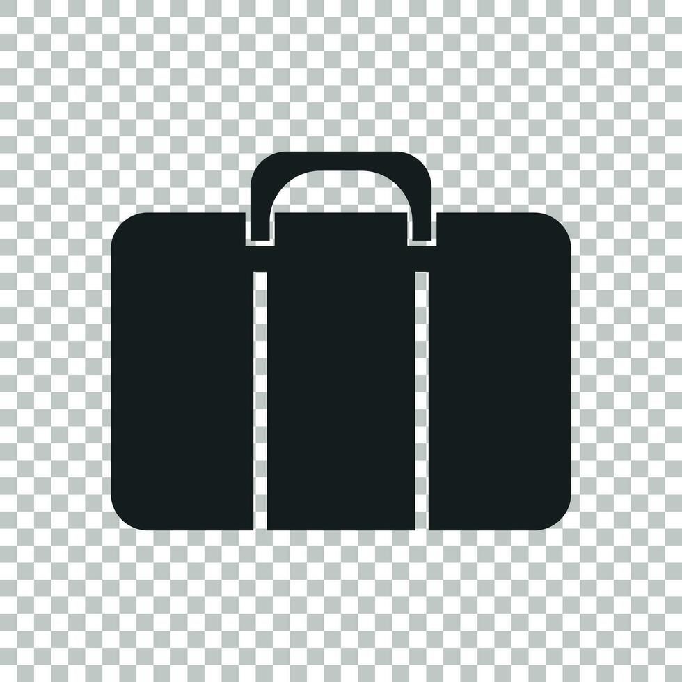 Koffer Vektor Symbol. Gepäck Illustration im eben Stil.