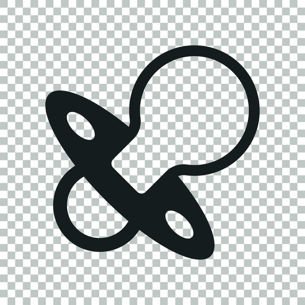 Baby Schnuller Symbol. Kind Spielzeug Nippel Vektor Illustration.