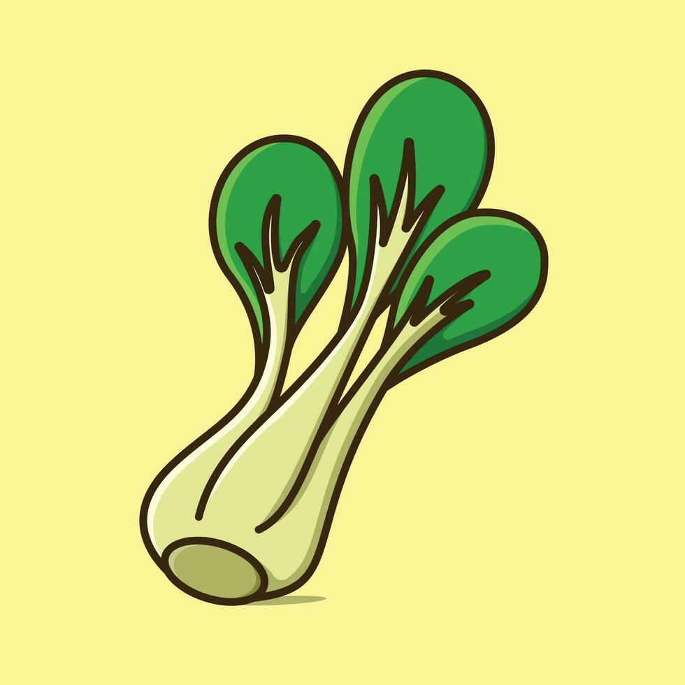 Spinat einfach Karikatur Vektor Symbol Illustration Gemüse Natur Symbol
