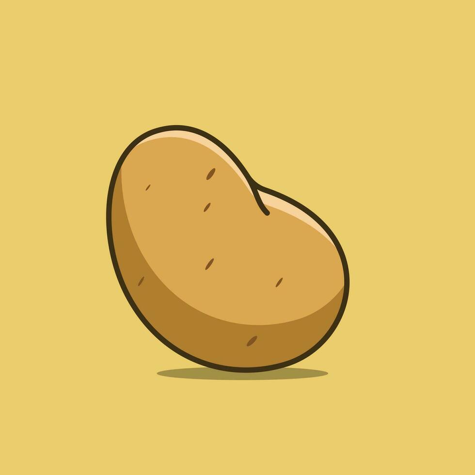 Kartoffel einfach Karikatur Vektor Symbol Illustration Gemüse Natur Symbol
