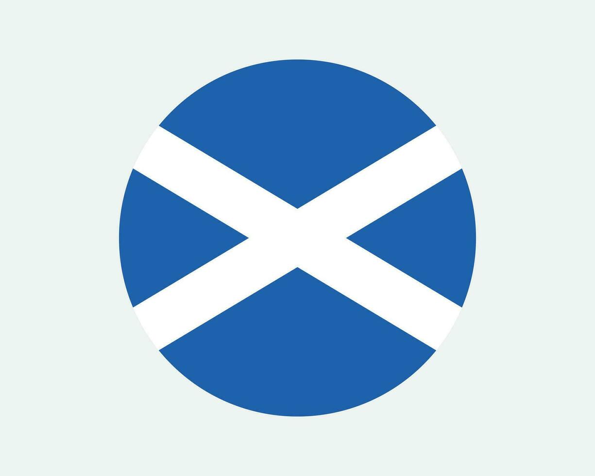 skottland runda flagga. skott scott cirkel nationell nation baner emblem blå vit Storbritannien förenad rike grafisk ClipArt konstverk symbol tecken vektor eps