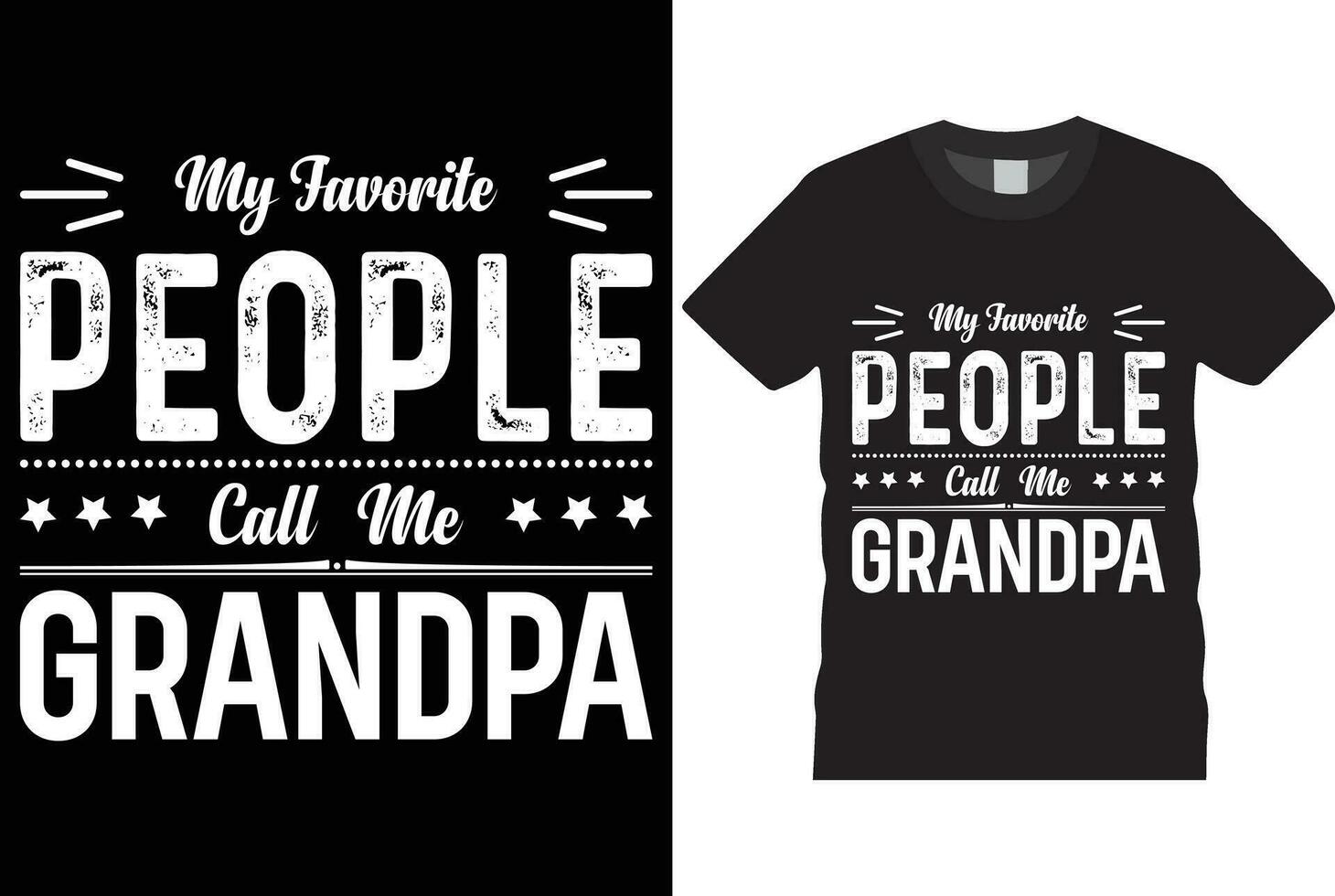 min favorit människor ring upp mig morfar, fars dag t-shirt design skriva ut mall. vektor