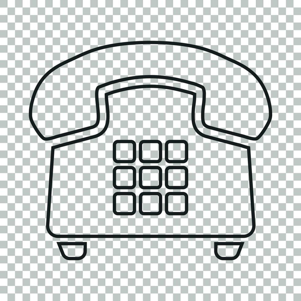 Telefon Vektor Symbol im Linie Stil. alt Jahrgang Telefon Symbol Illustration.