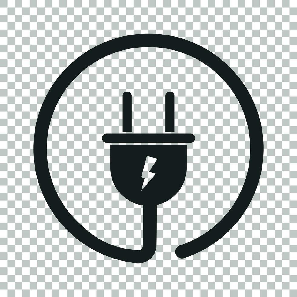 Stecker Vektor Symbol. Leistung Draht Kabel eben Illustration.