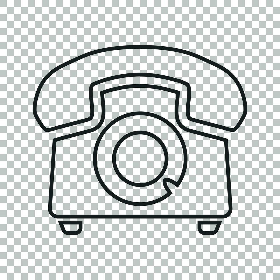 Telefon Vektor Symbol im Linie Stil. alt Jahrgang Telefon Symbol Illustration.