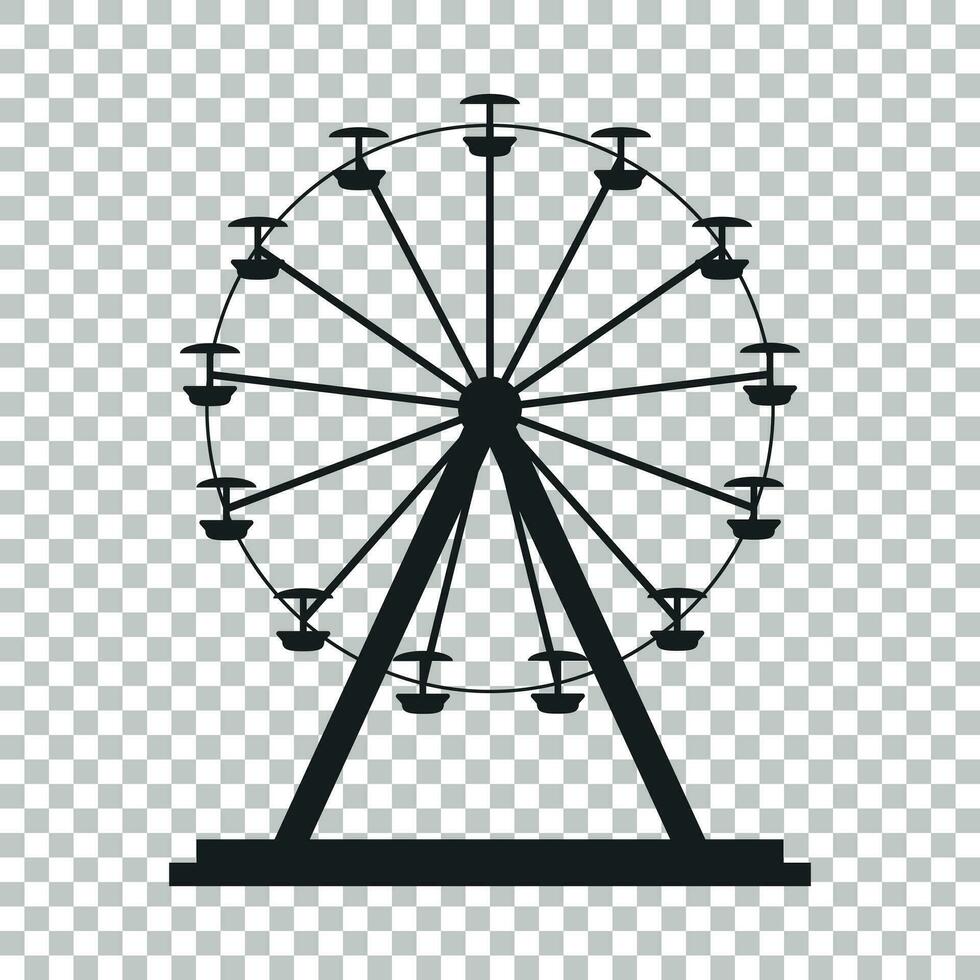 Ferris Rad Vektor Symbol. Karussell im Park Symbol. Amüsement Reiten Illustration.