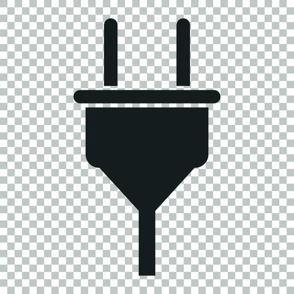 Stecker Vektor Symbol. Leistung Draht Kabel eben Illustration.