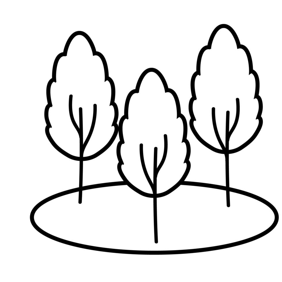 Herbstbäume kultivieren Pflanzen Ökologie Szene Symbol Linienstil vektor
