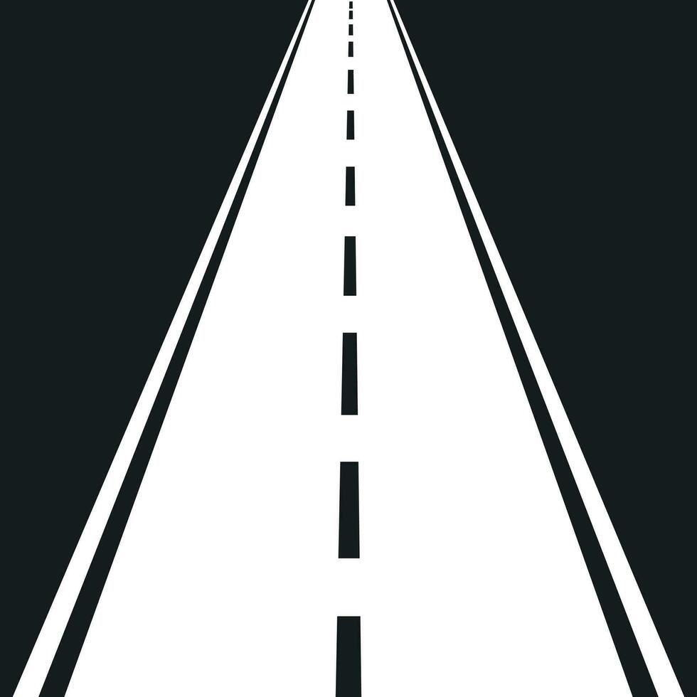 Gerade Straße mit Weiß Markierungen Vektor Illustration. Autobahn Straße Symbol.