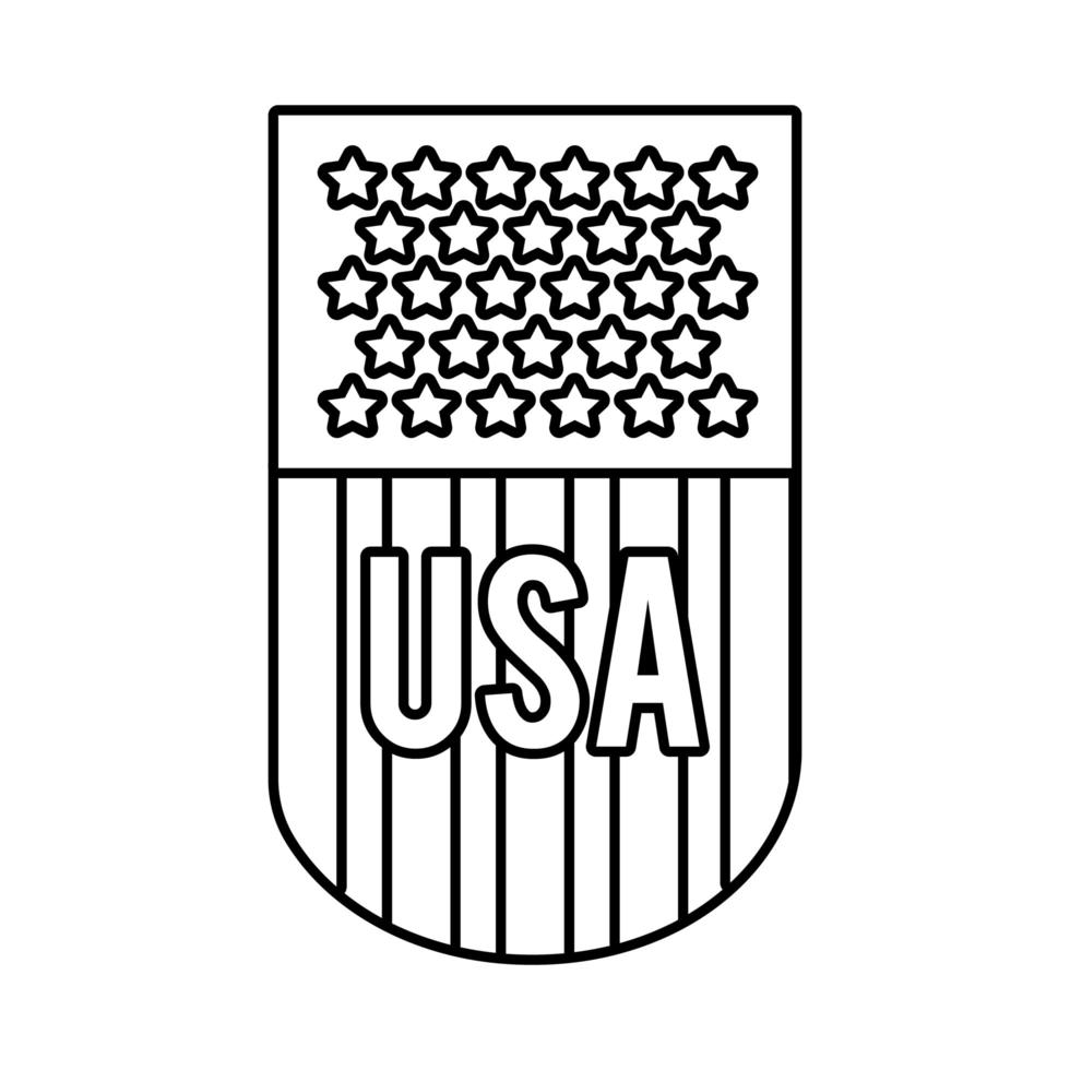 usa val flagga emblem linje stil ikon vektor