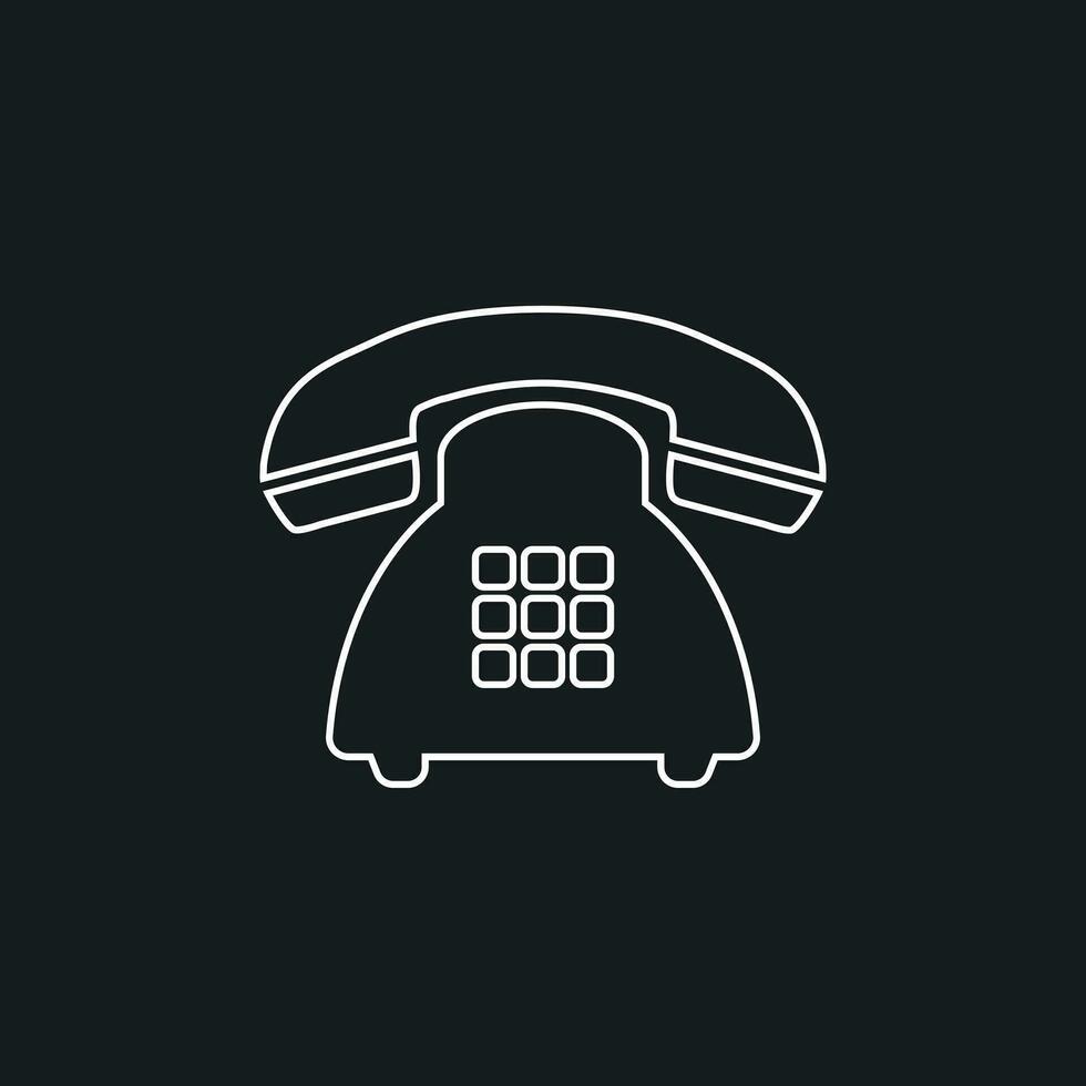 telefon vektor ikon i linje stil. gammal årgång telefon symbol illustration.