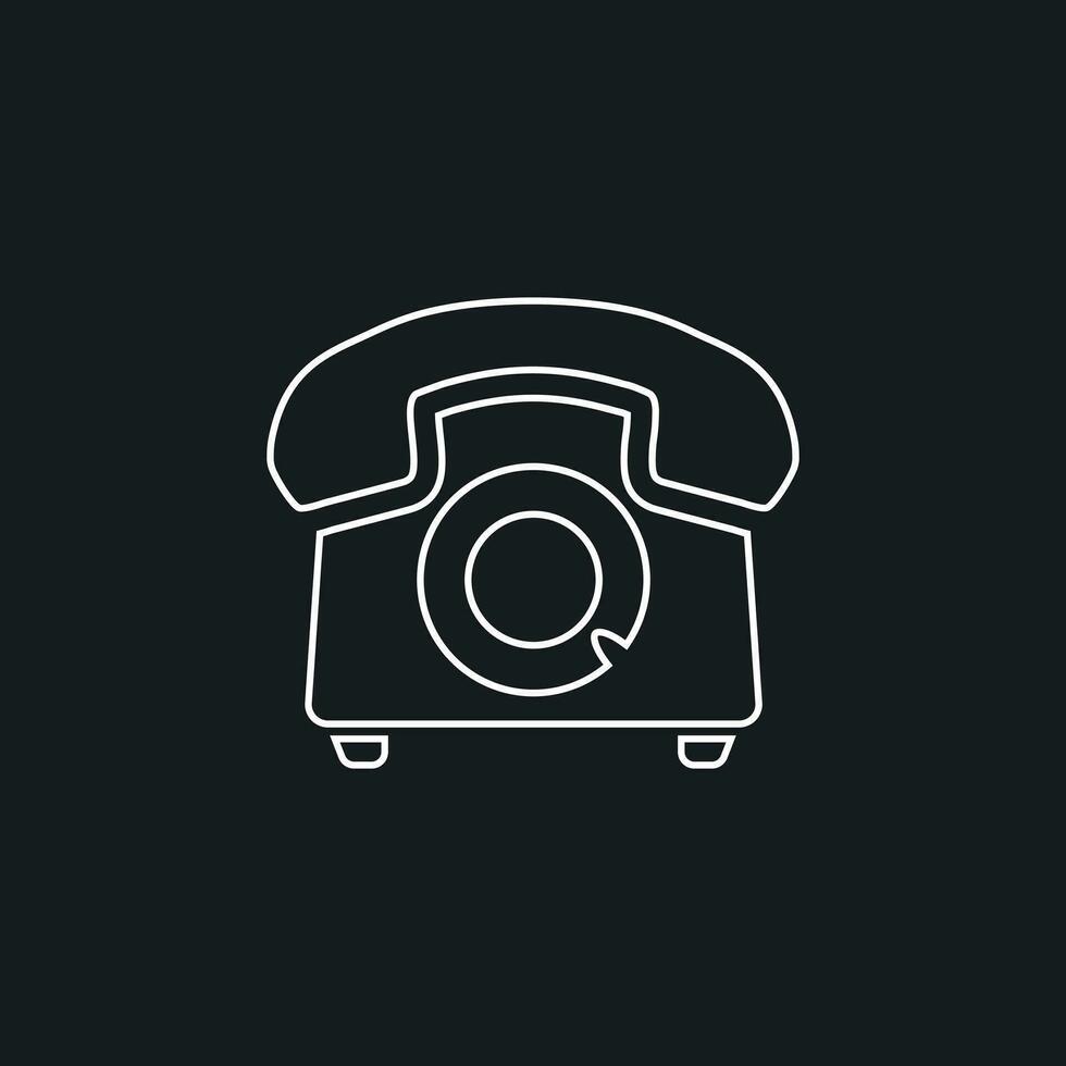 telefon vektor ikon i linje stil. gammal årgång telefon symbol illustration.