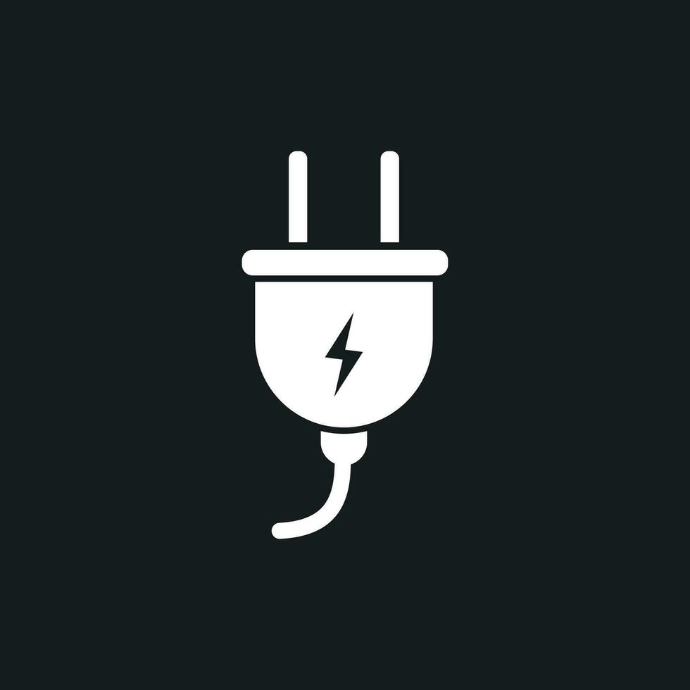 Stecker Vektor Symbol. Leistung Draht Kabel eben Illustration.