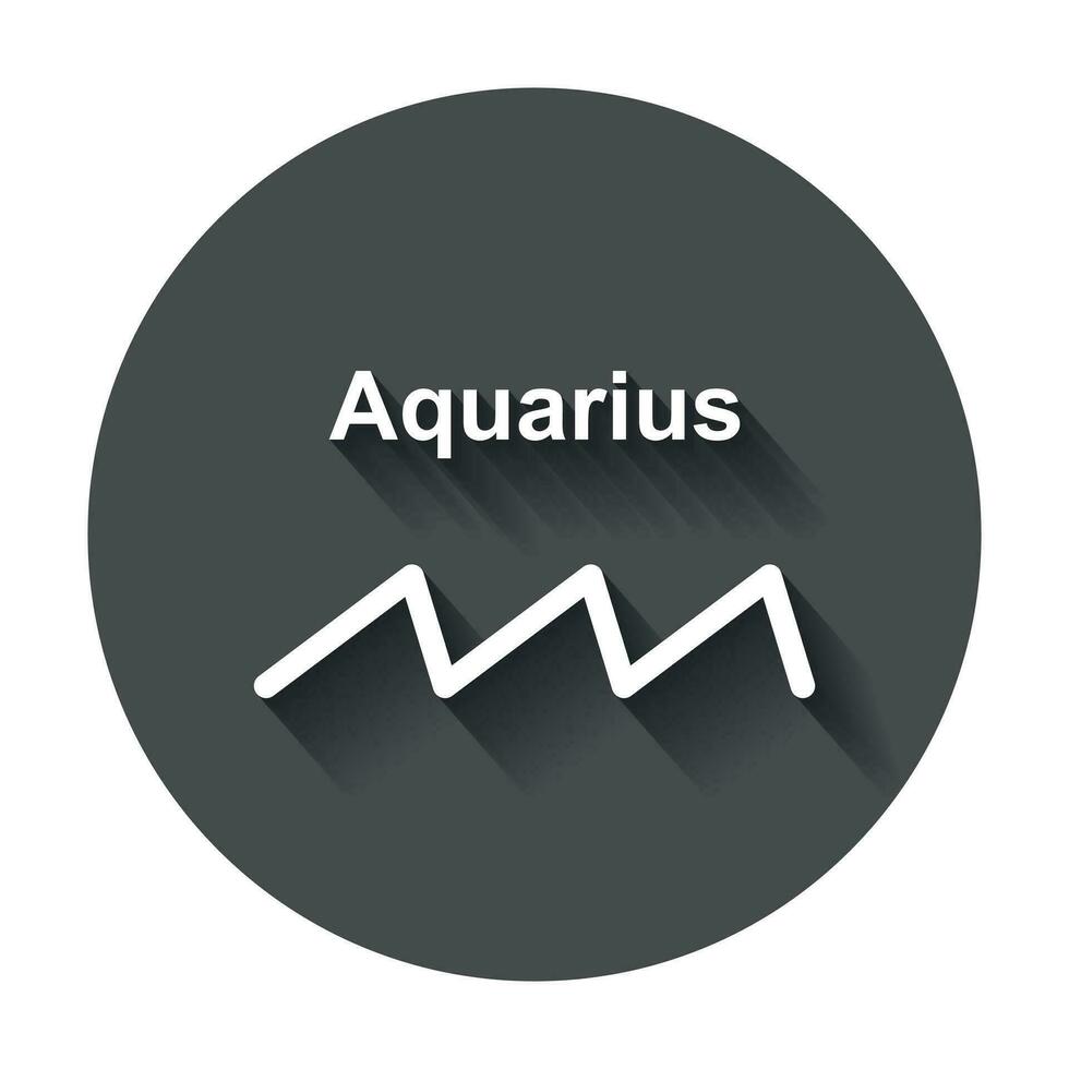 aquarius zodiaken tecken. platt astrologi vektor illustration med lång skugga.