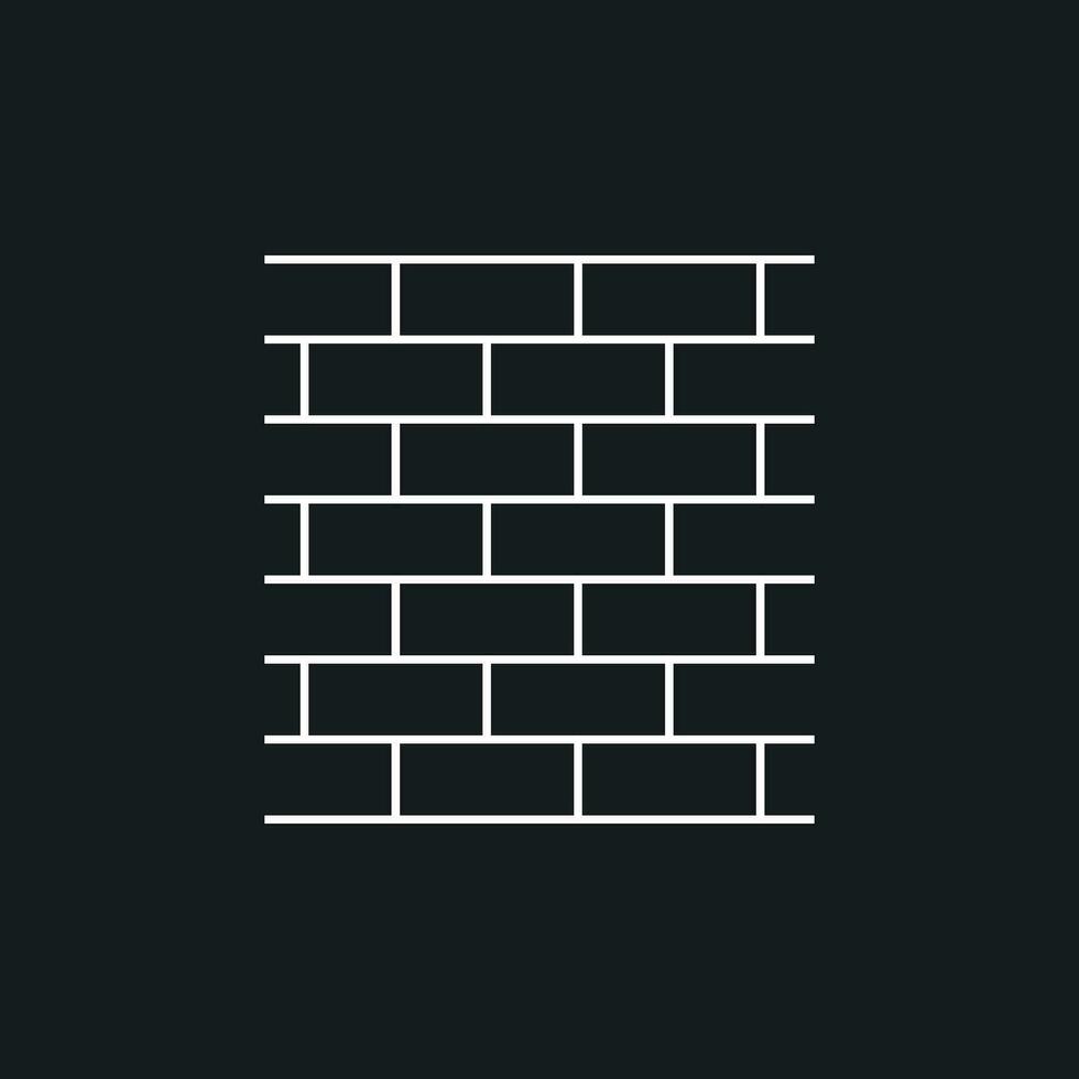 Mauer Backstein Symbol im eben Stil isoliert auf schwarz Hintergrund. Mauer Symbol Illustration im Linie Stil. vektor