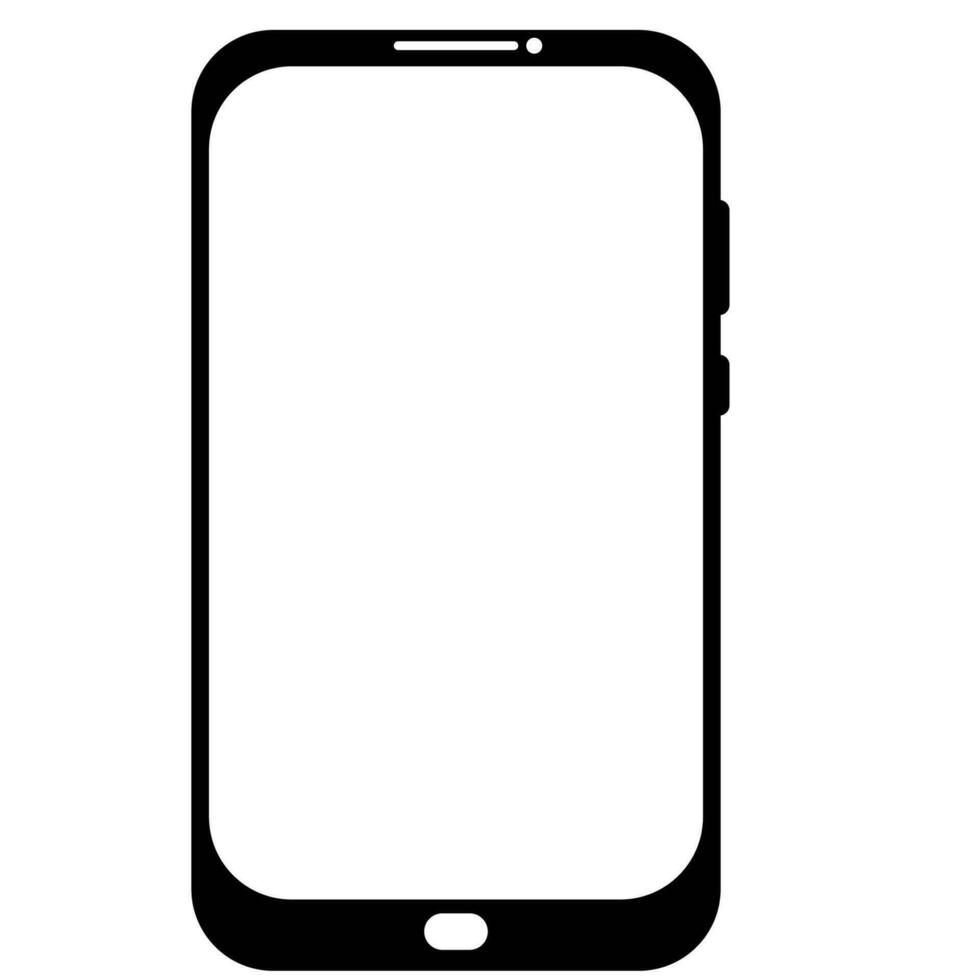Zelle Telefon, Smartphone Bildschirm Rahmen Vorderseite Aussicht modern Gadget spotten oben Vorlage isoliert auf Weiß Hintergrund. Vektor Illustration