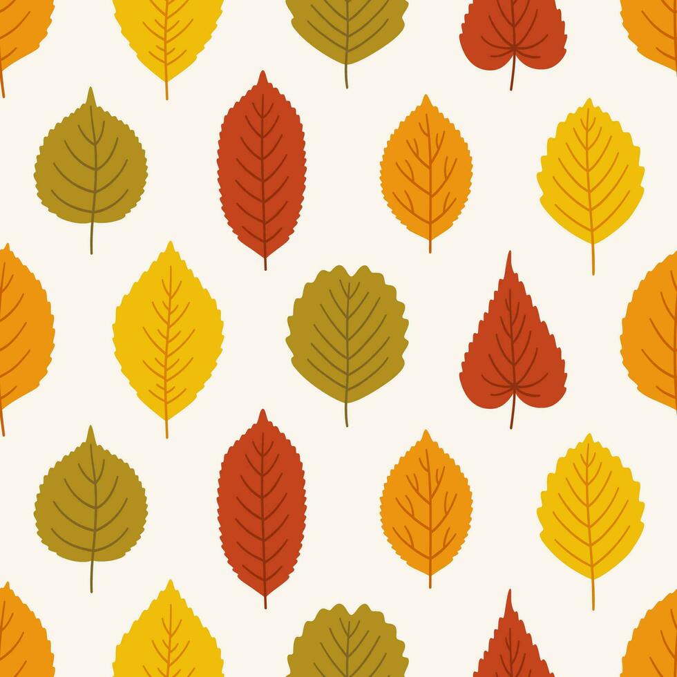 nahtlos Herbst Muster mit anders süß Blätter. vektor
