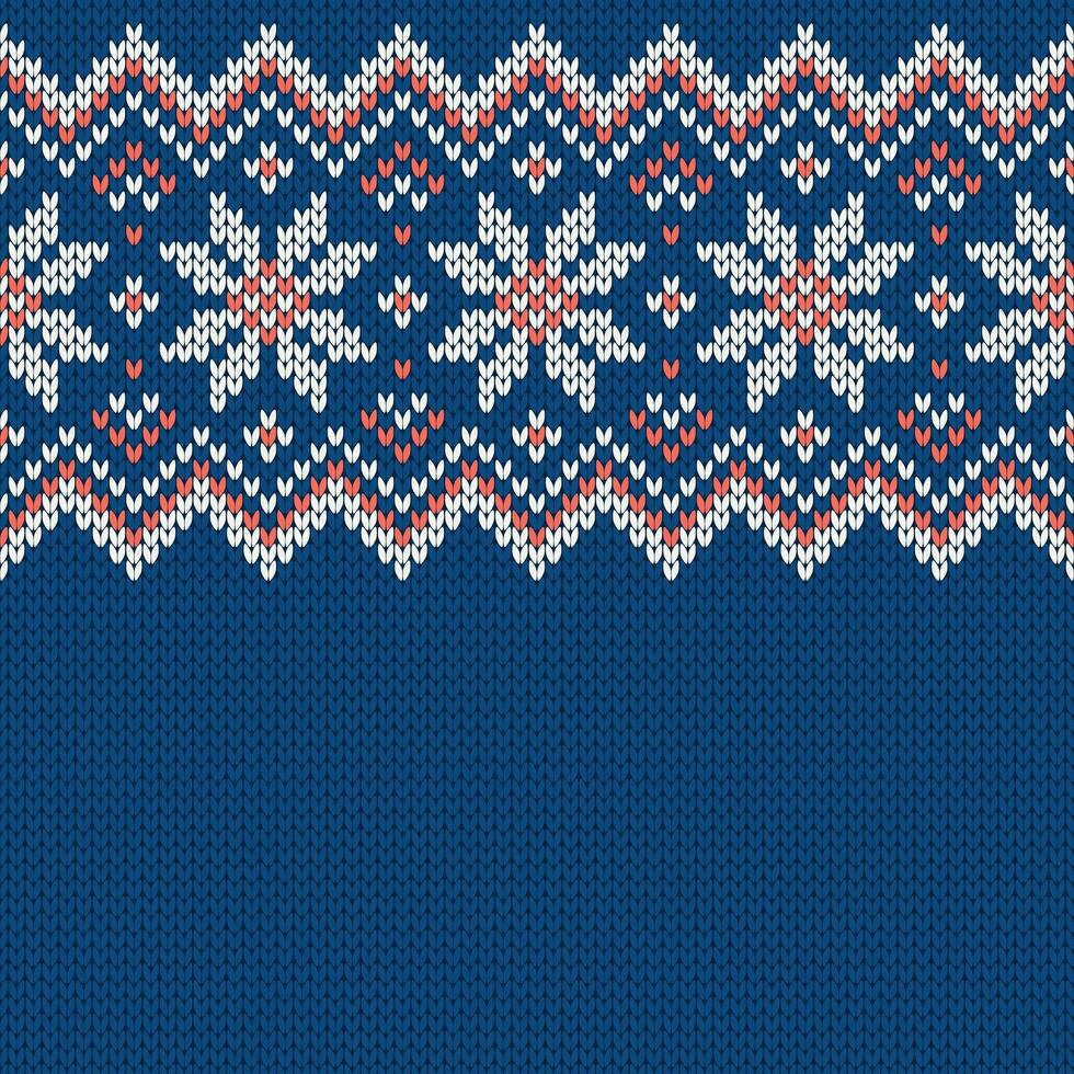 vinter- stickat ull Tröja mönster med snöflingor och plats för text. vektor
