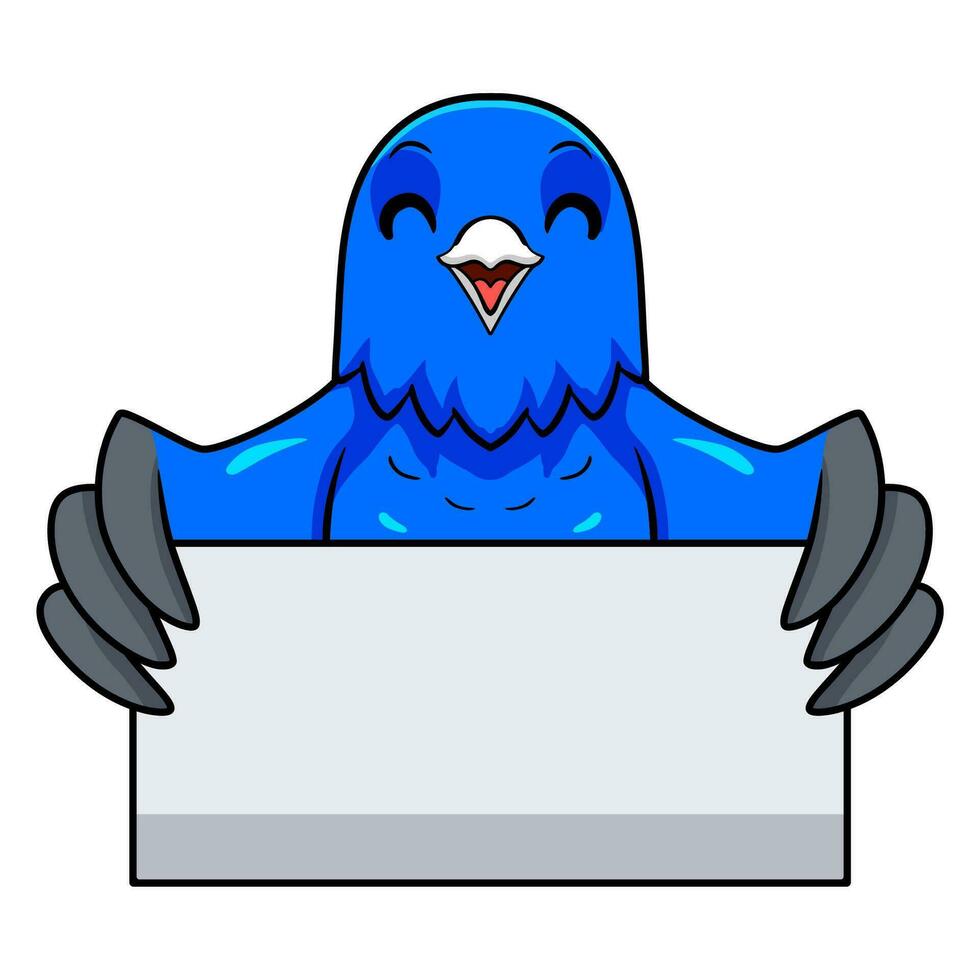 süß Blau Faktor Kanarienvogel Karikatur winken Hand vektor