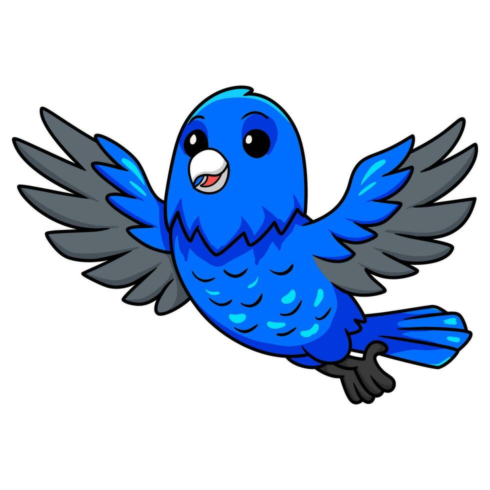 söt blå faktor kanariefågel tecknad serie flygande vektor