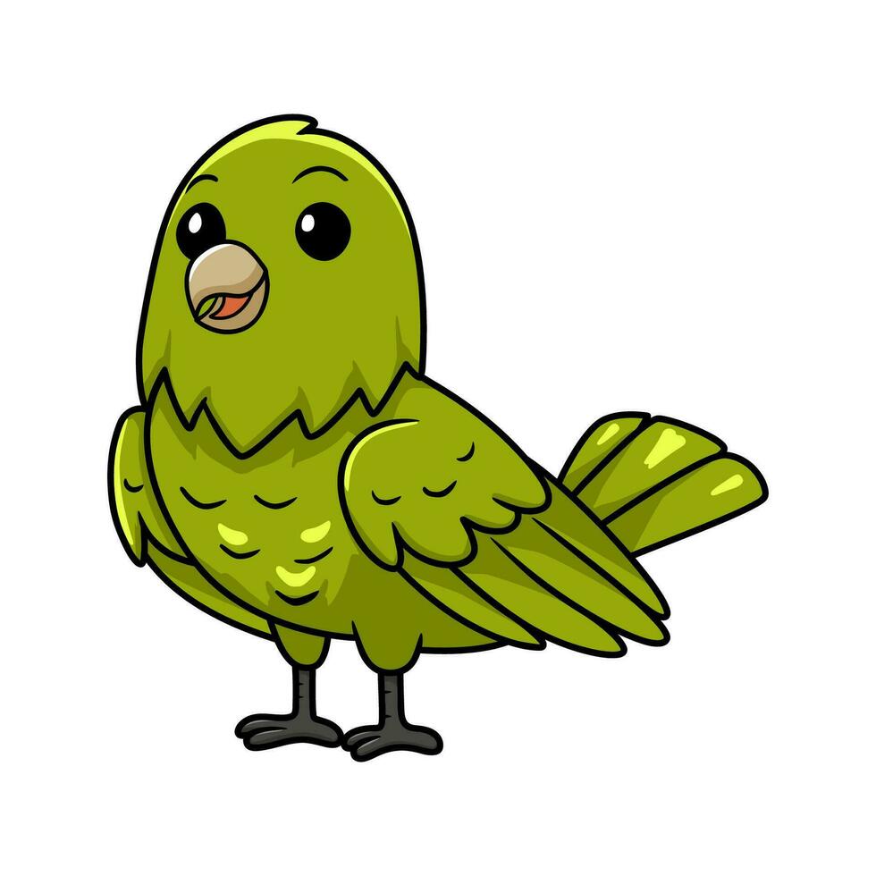 süß Grün Kanarienvogel Karikatur Stehen vektor
