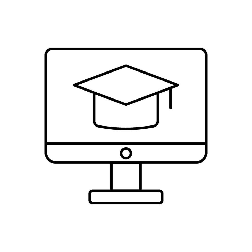 online Bildung Gliederung Stil Symbol vektor